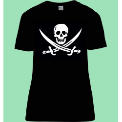 CAMISETA MUJER BANDERA PIRATA