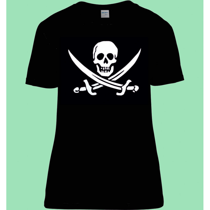 CAMISETA MUJER BANDERA PIRATA