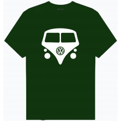 CAMISETA VW VAN HIPPIE VERDE