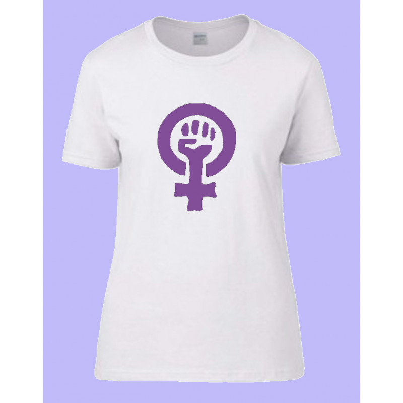 CAMISETA MUJER FEMINISTA BLANCA